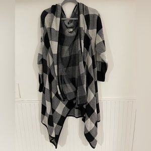 Ava & Viv buffalo check wrap cardigan